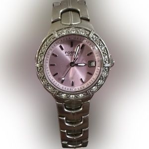 Ladies Fossil Watch with Pink Face
